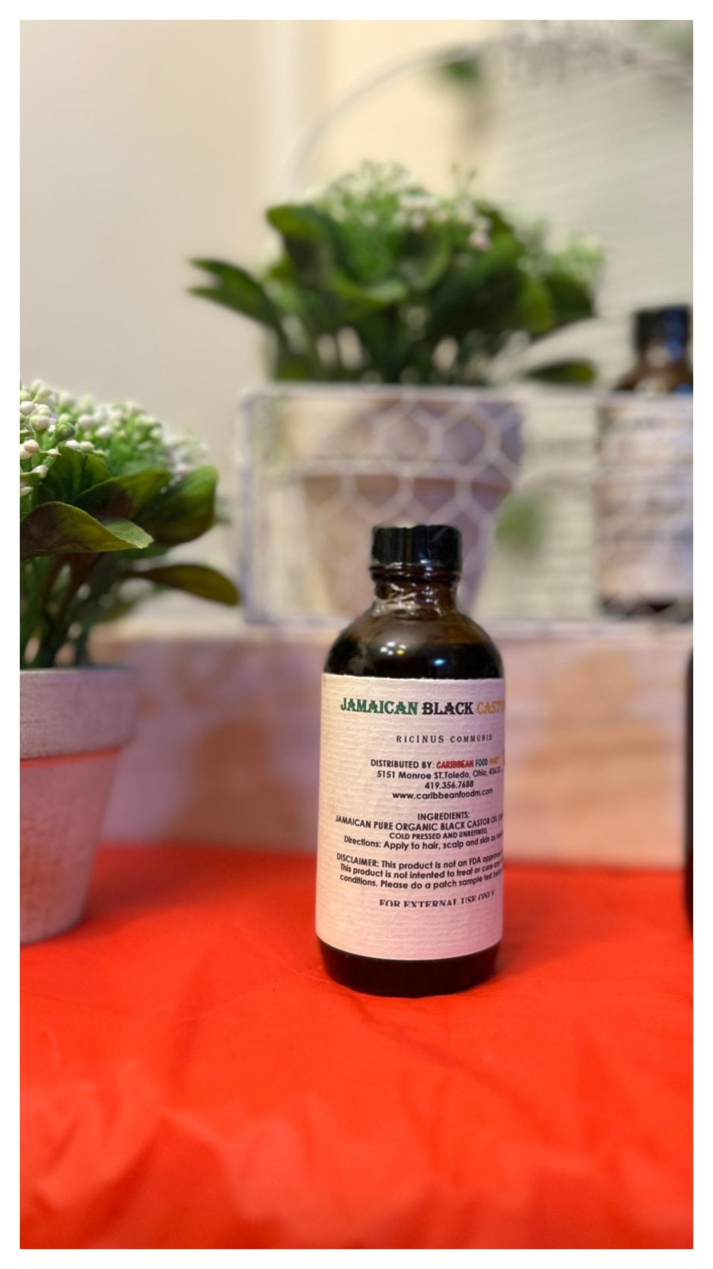 Jamaican Organic Black Castor Oil (Smokey) unrefined. 8 oz.