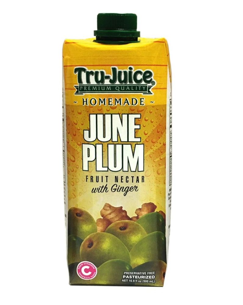 TRU-JUICE -June-Plum fruit Nectar (3 pack) (Homemade) Jamaican flavor 16.9 oz each box