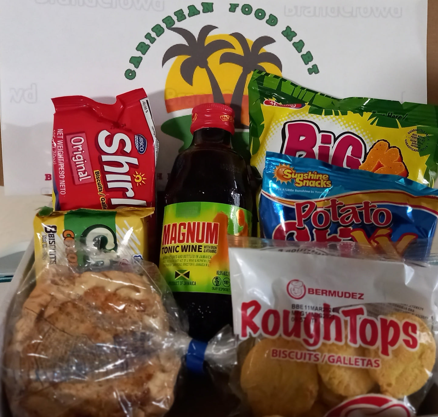 Jamaican Snacks Box (6 snacks with Magnum Tonic)200ml Sales $22.99