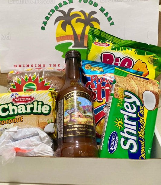 Jamaican Snacks Box (5 snacks with Sangster cream Liqueur)200ml